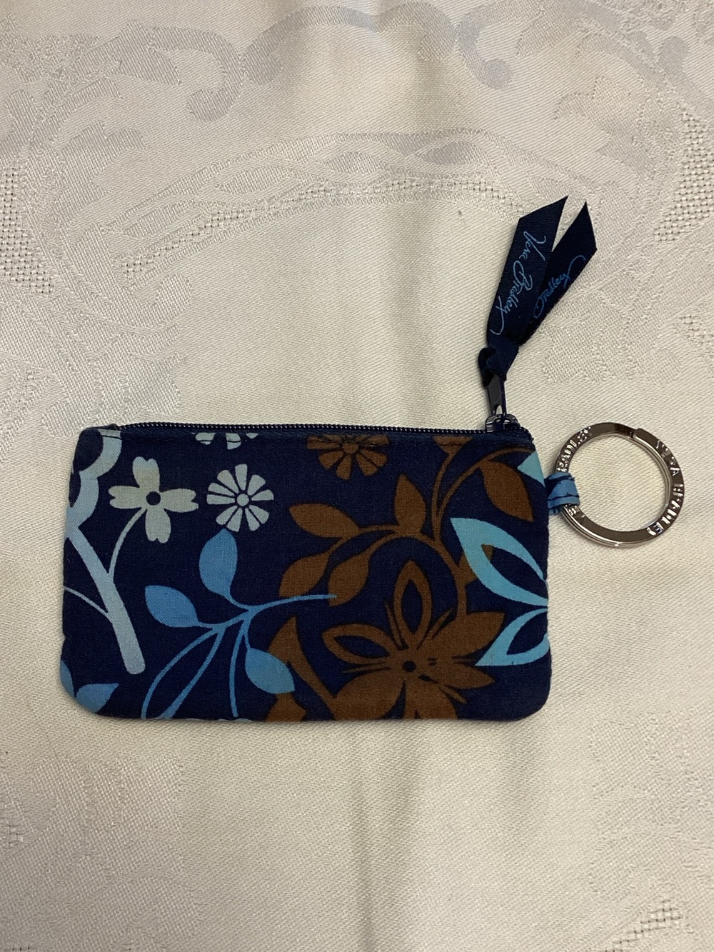Vera Bradley Java Floral Zip ID Pouch with Ring